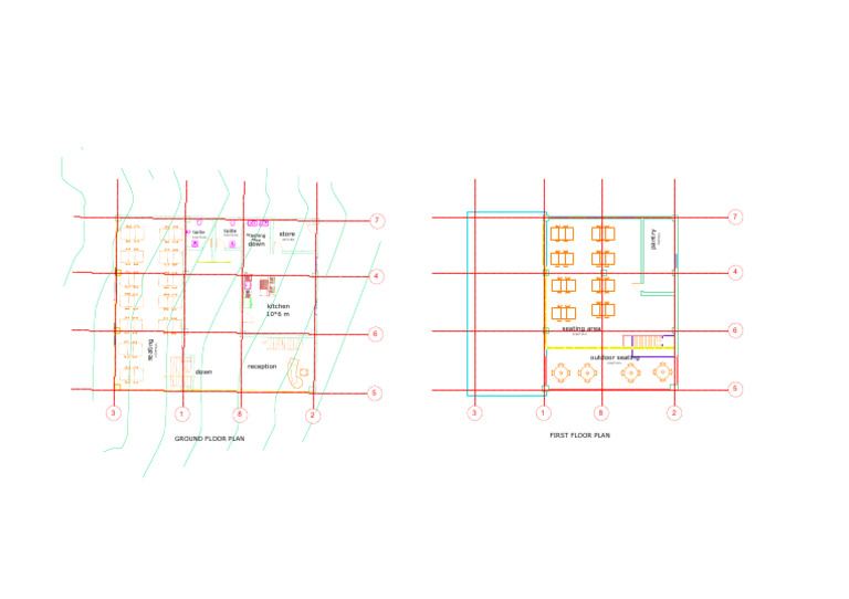 Ground and First Floor Plan Layout | PDF | Room | Food Storage
