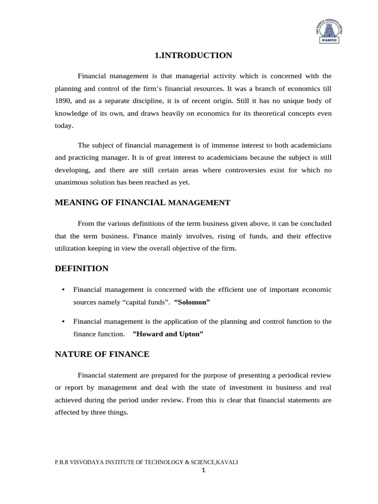 Understanding Financial Management Basics | PDF | Cement