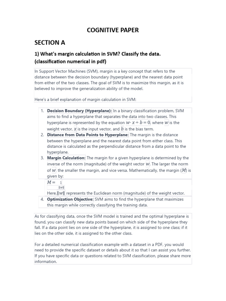 SVM Margin Calculation & Meta Learning Insights | PDF | Perception ...