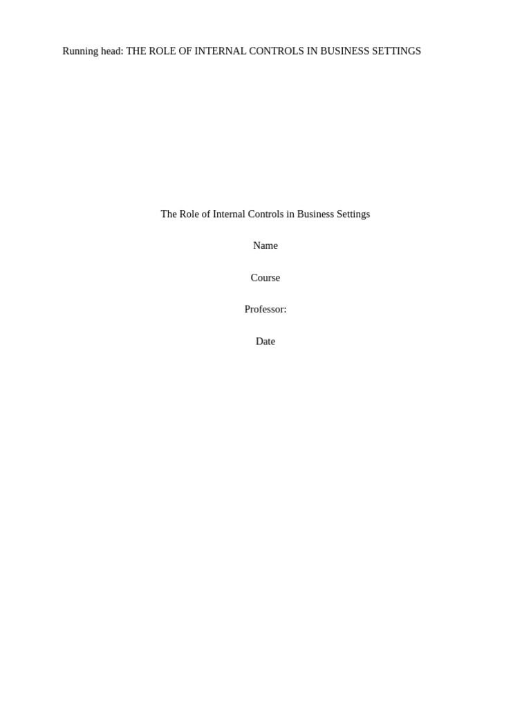 Internal Controls in Business Operations | PDF | Internal Control ...