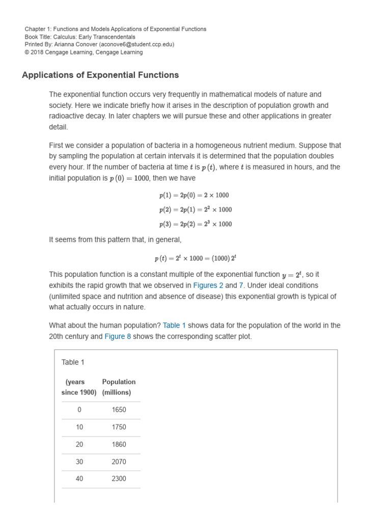 1.4 Apps of Exponential Functions | PDF | Function (Mathematics ...