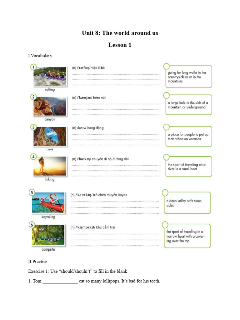 Unit 8 Lesson 1 | PDF