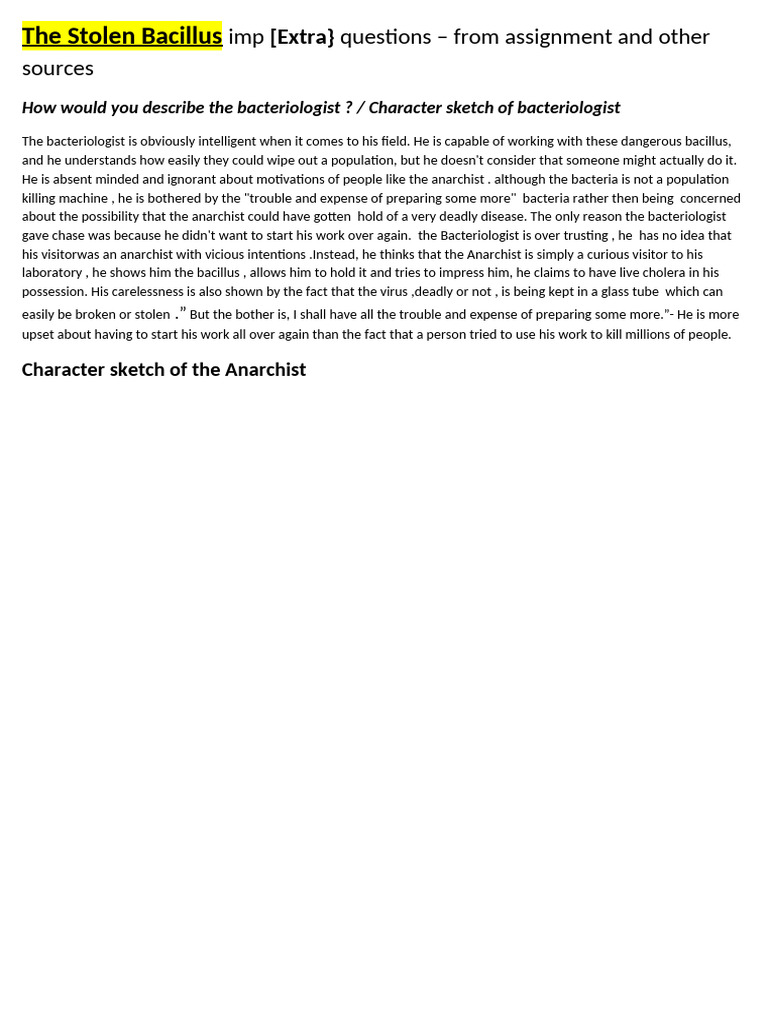 Stolen Bacillus | PDF