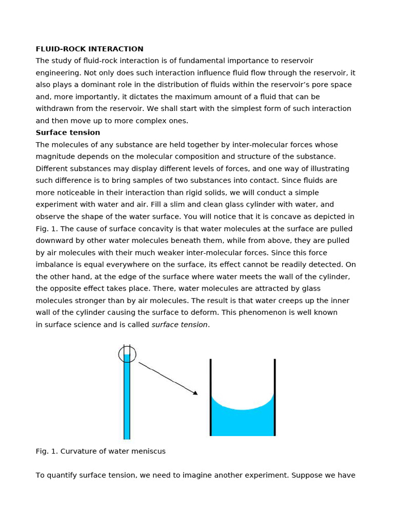 Surface Tension and Wettability in Reservoirs | PDF | Surface Tension ...