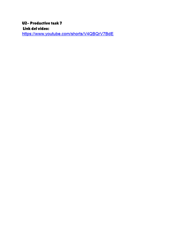 U2 Productive Task 7 Video Guide | PDF