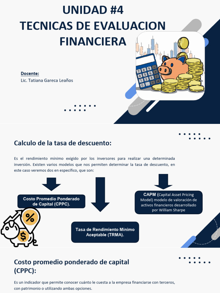 Técnicas de Evaluación Financiera | PDF | Tasa interna de retorno ...