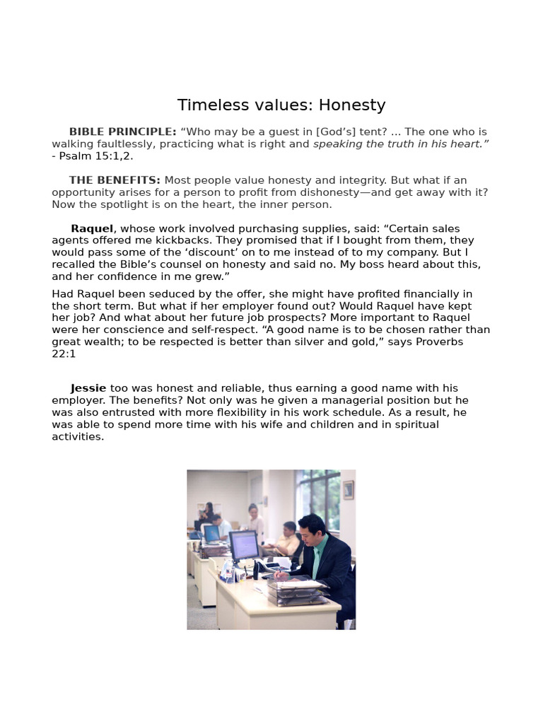 Timeless Value Honesty Conversation Topics Dialogs Debating ...