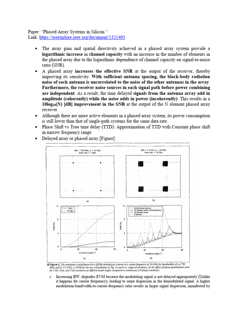 Silicon Phased Array Systems Overview | PDF | Signal To Noise Ratio ...