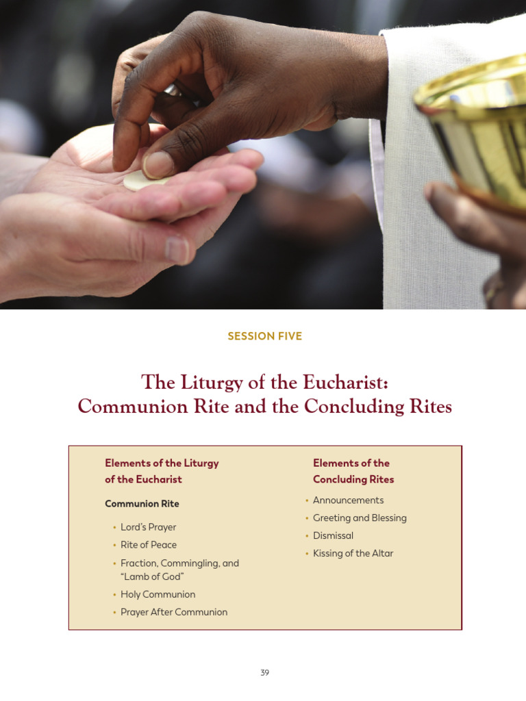 Communion and Concluding Rites Explained | PDF | Mass (Liturgy) | Eucharist
