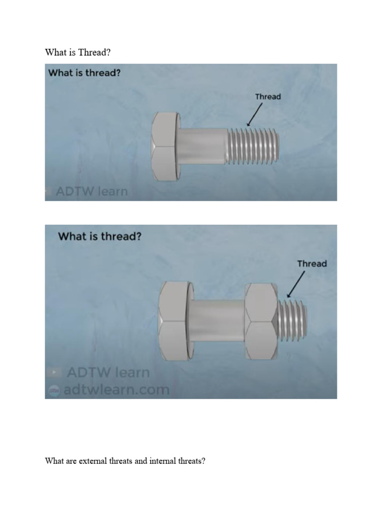 Screw Thread Terminology Explained | PDF
