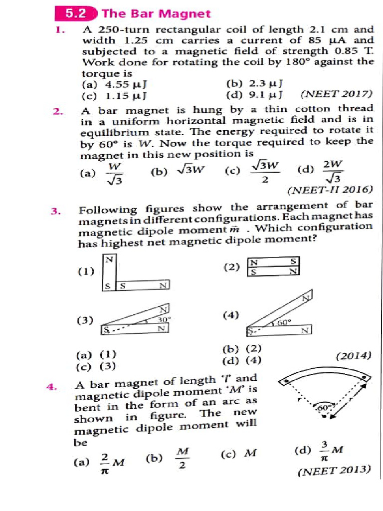 Bar Magnet Dynamics and Properties | PDF | Magnetism | Magnetic Field