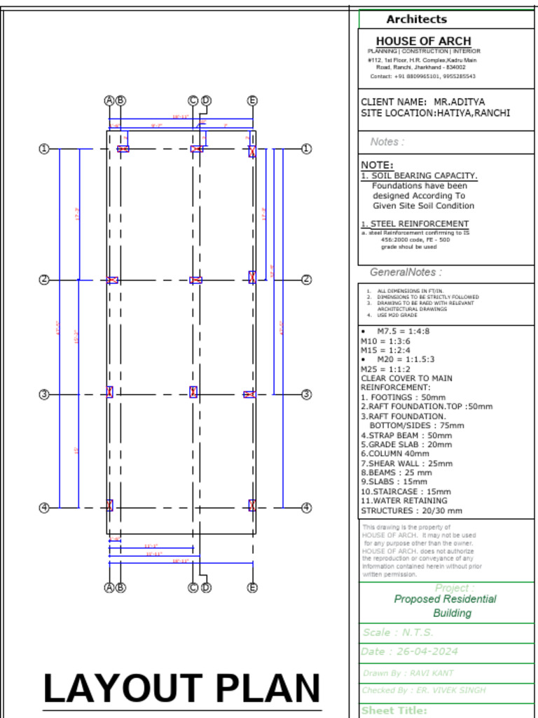 Slab Steel Fixing Drawings for Residence | PDF | Architectural Design ...