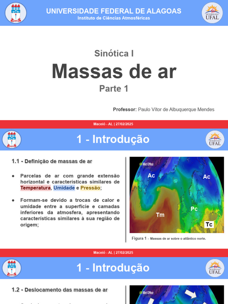 Classificação e Identificação de Massas de Ar | PDF | Física Aplicada e ...