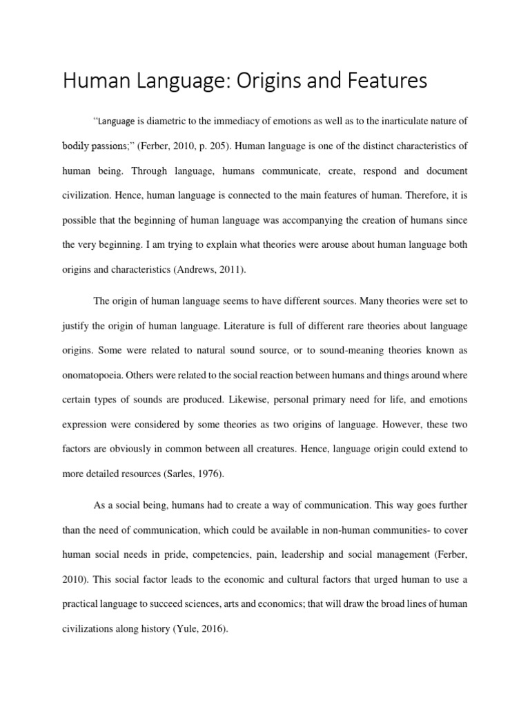 Human_Language_Origins_and_Features_pdf | PDF | Jargon | Human ...