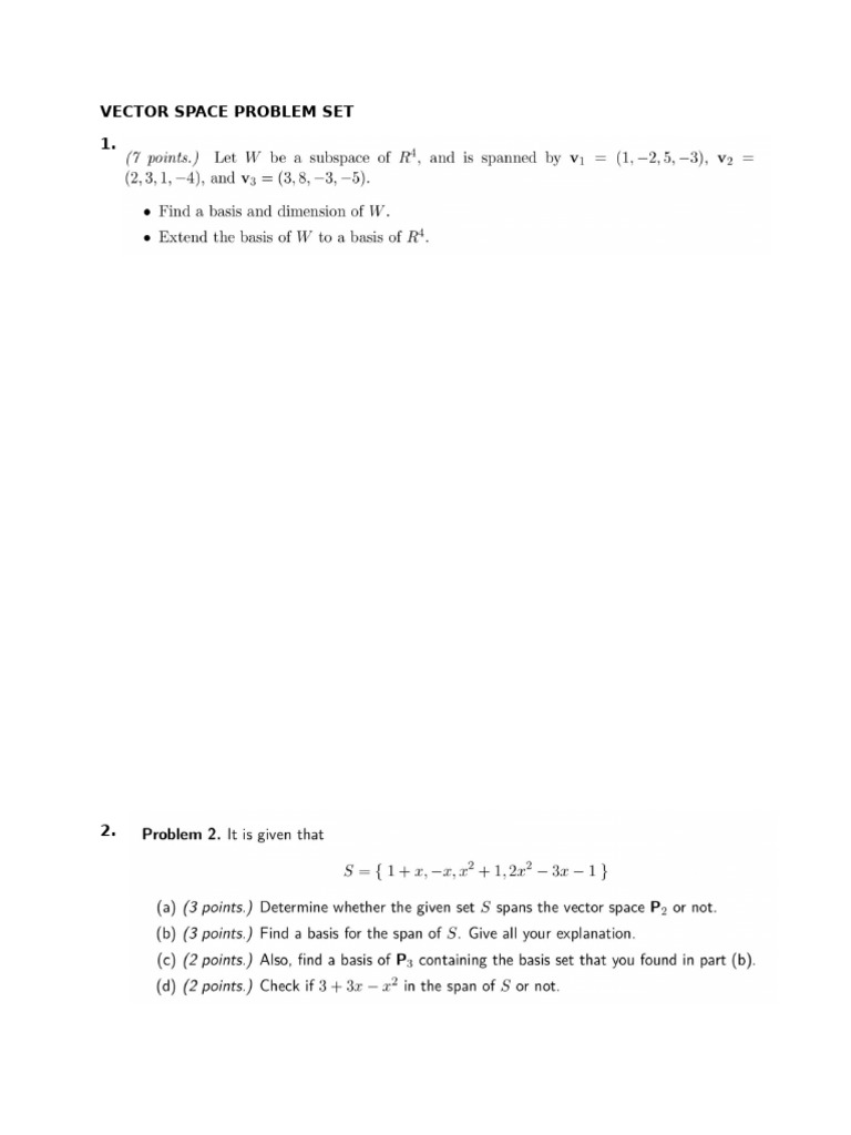 Vector Space Problem | PDF