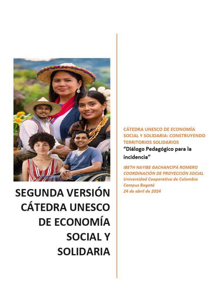 INFORME FINAL CÁTEDRA UNESCO DE ECONOMIA SOCIAL Y SOLIDARIA 2024 ...