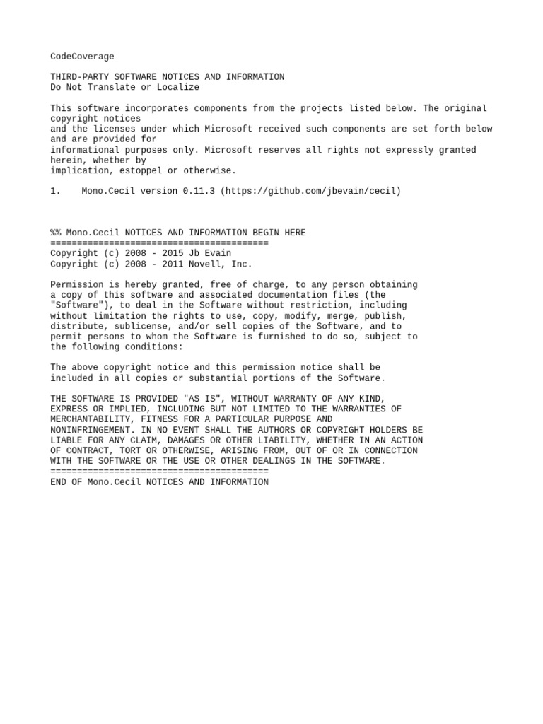 Third Party Notices | PDF