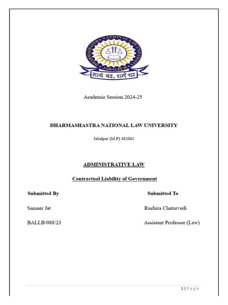 Government Contractual Liability Explained | PDF | Damages | Breach Of ...