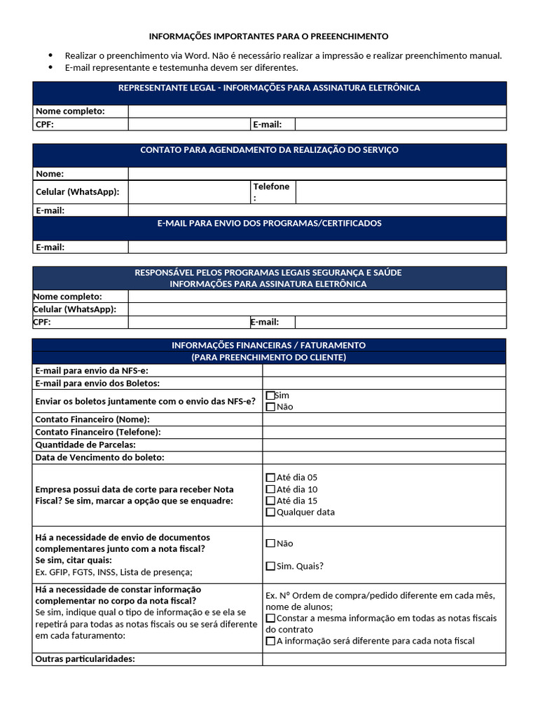 SSI - Checklist de Contrato e Faturamento | PDF | Recibo