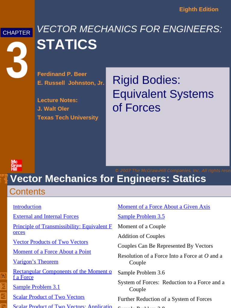 Rigid Body Force Systems in Statics | PDF | Force | Rotation