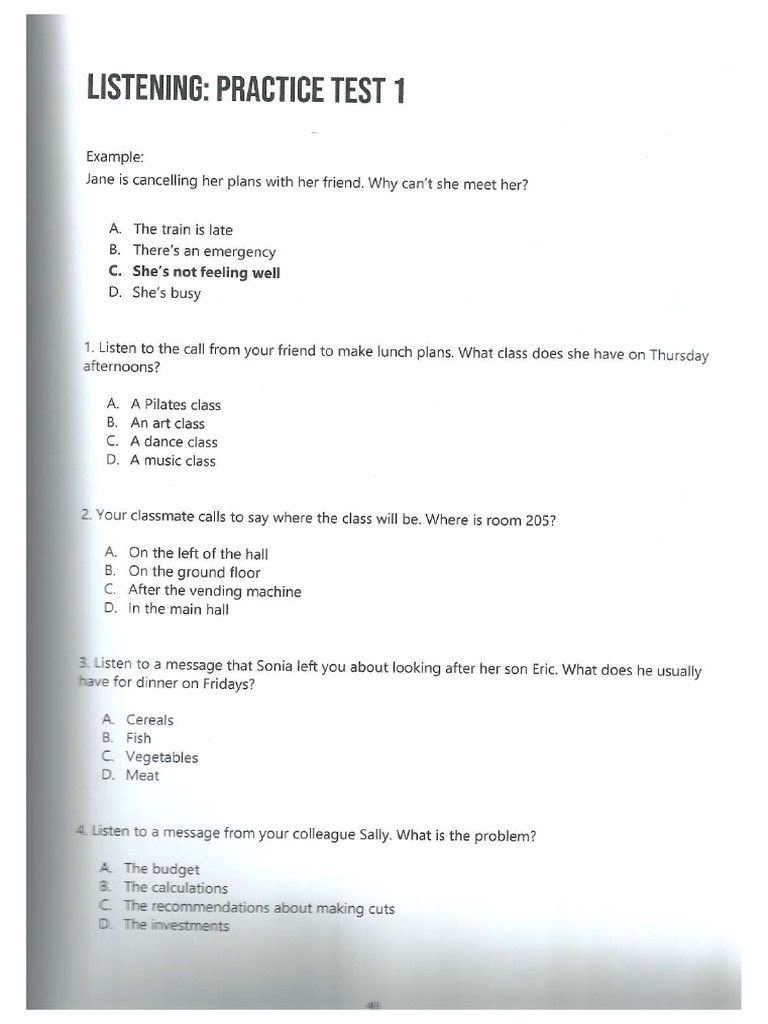 Listening Test 1 | PDF