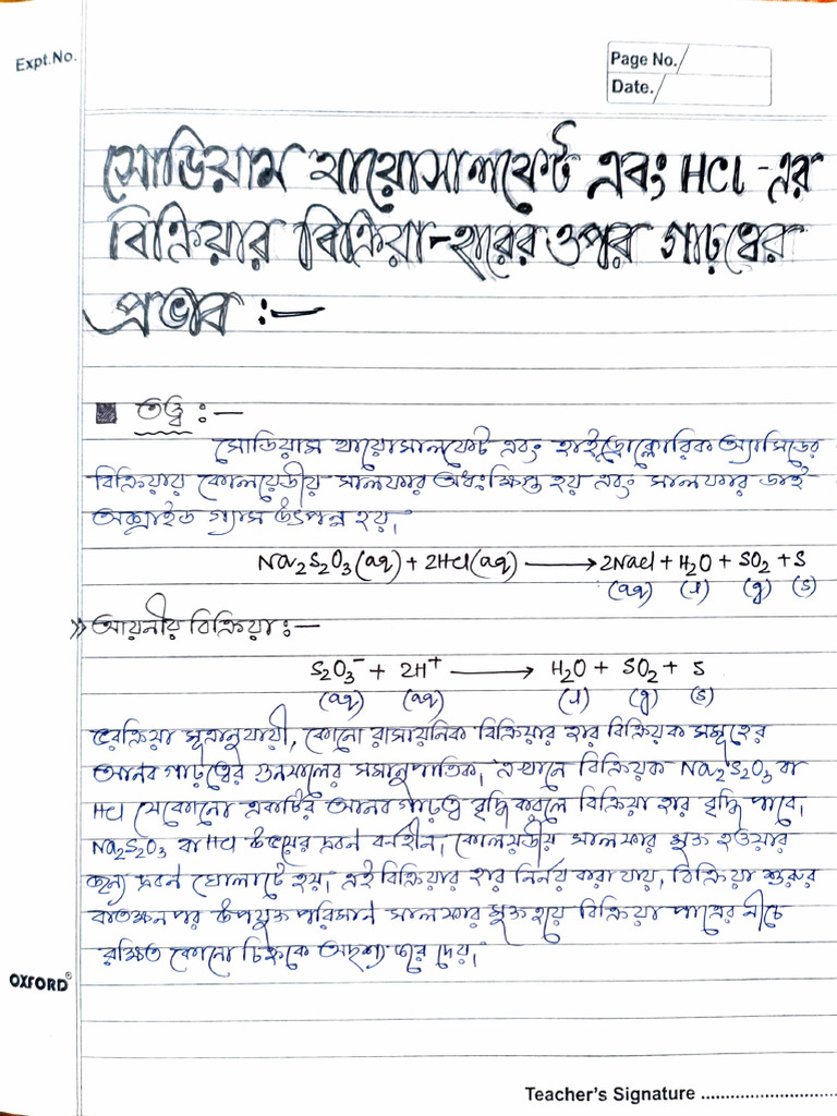 Chemistry Experiment Data Log | PDF