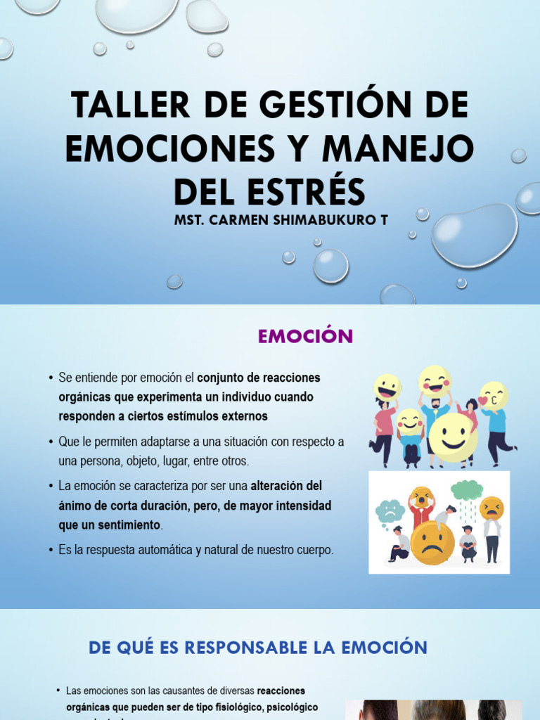 GESTION DE EMOCIONES Y MANEJO DEL ESTRES | PDF | Las emociones | Estrés ...