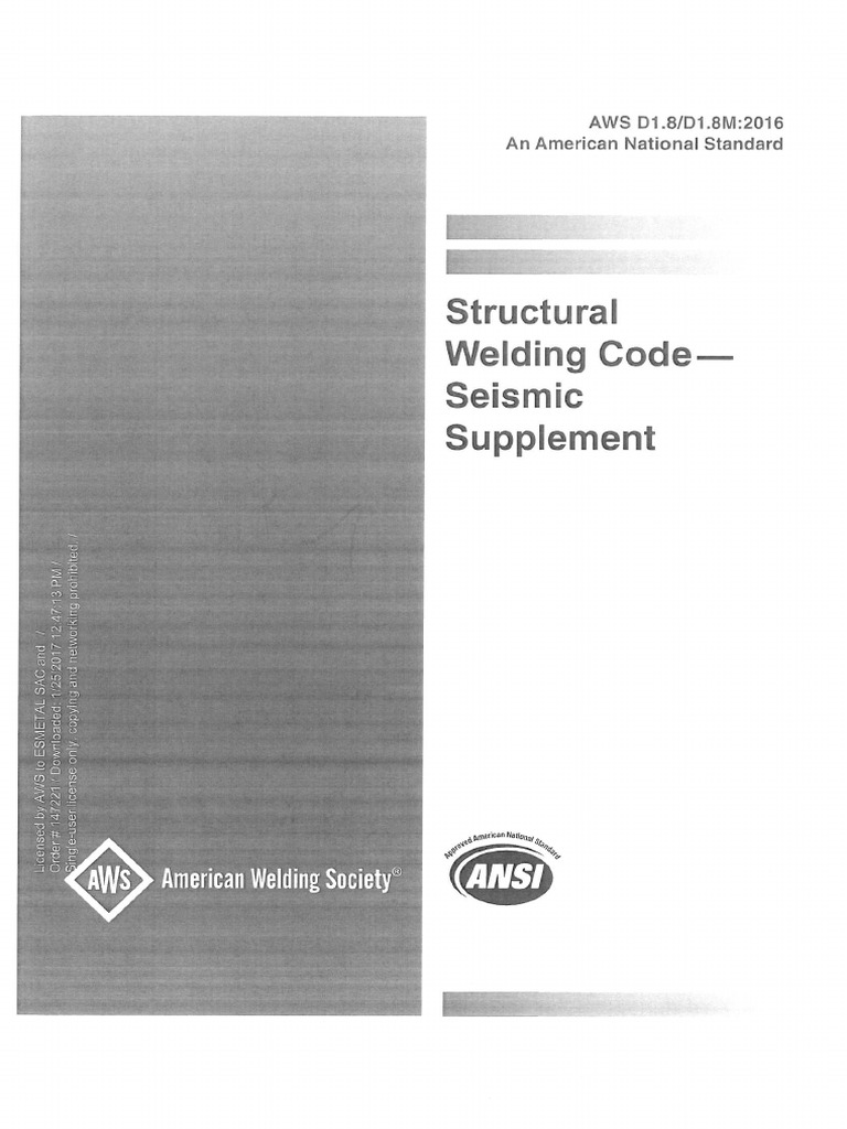 AWS D1 - 8 - D18M - 2016 Structural Welding Code - Seismic Supplement | PDF