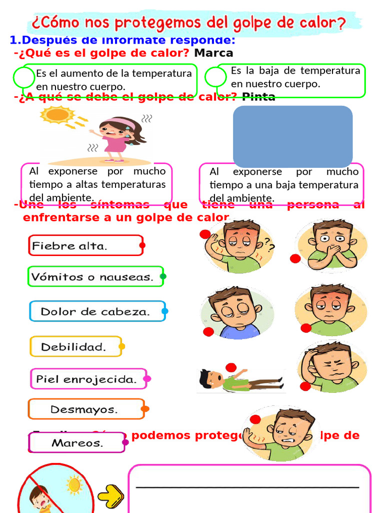 Ficha Cómo Nos Protegemos Del Golpe de Calor | PDF