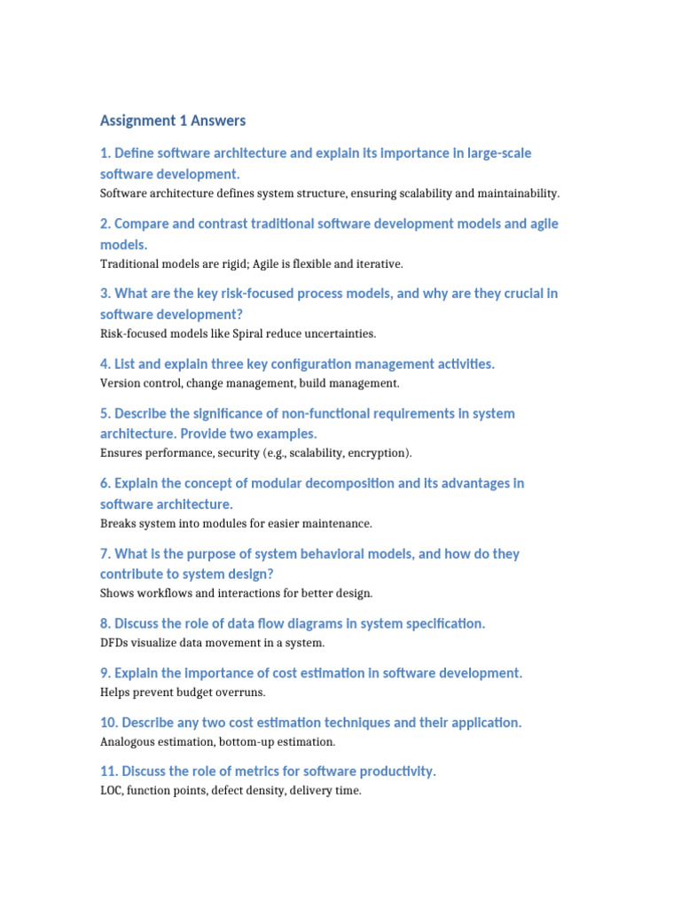 Assignment 1 Answers | PDF