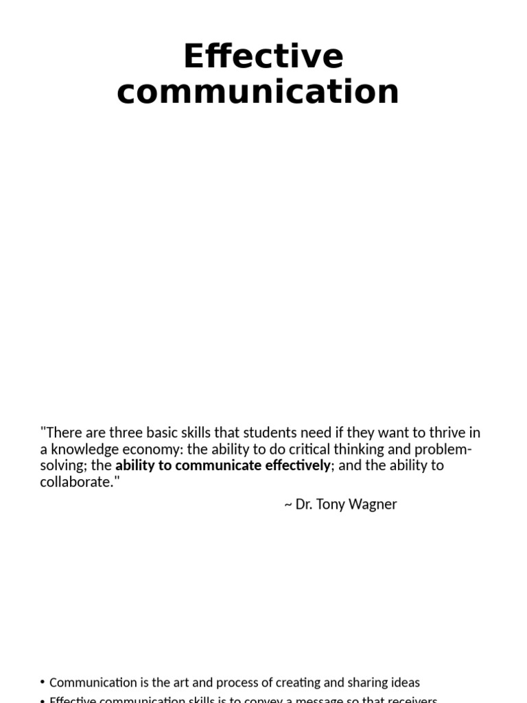 Effective communication | PDF | Communication | Nonverbal Communication