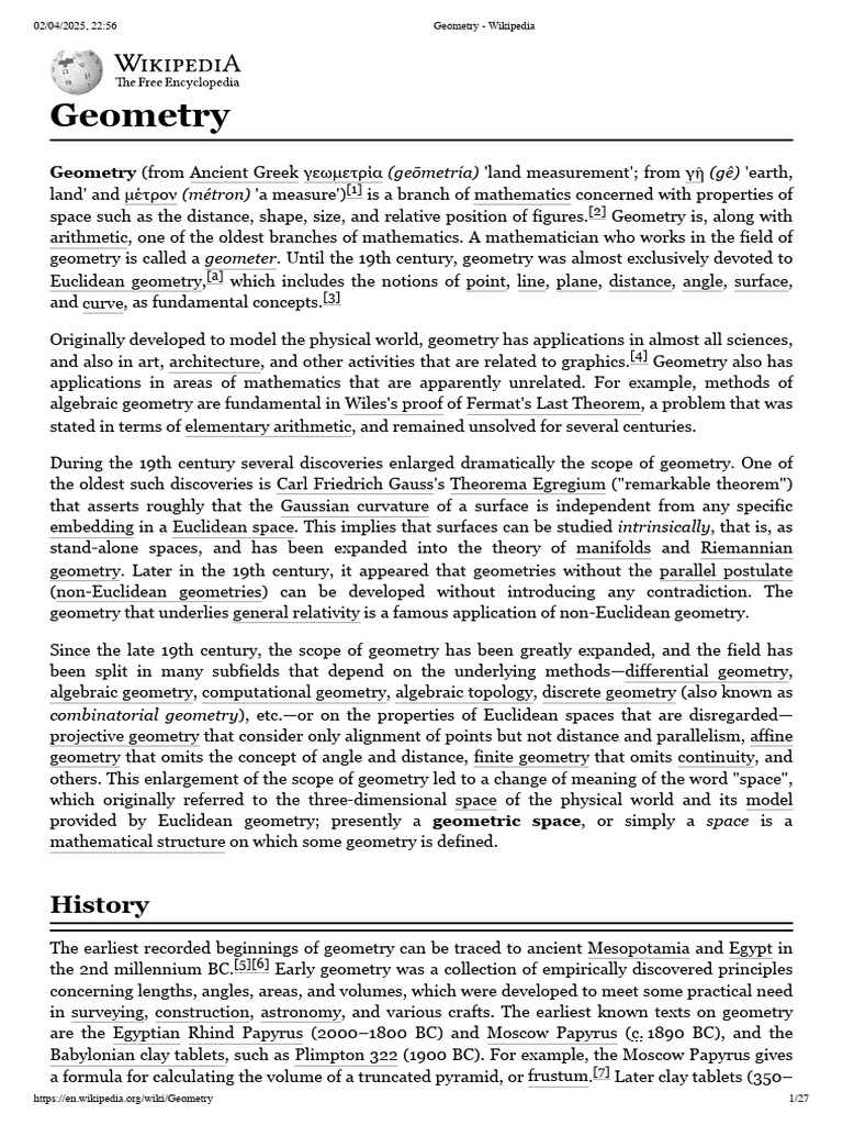 Overview of Geometry's Evolution | PDF | Geometry | Line (Geometry)
