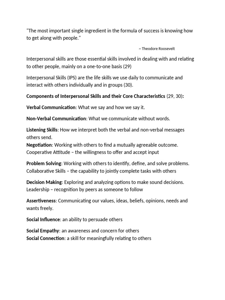 Essential Interpersonal Skills Guide | PDF | Communication | Nonverbal ...