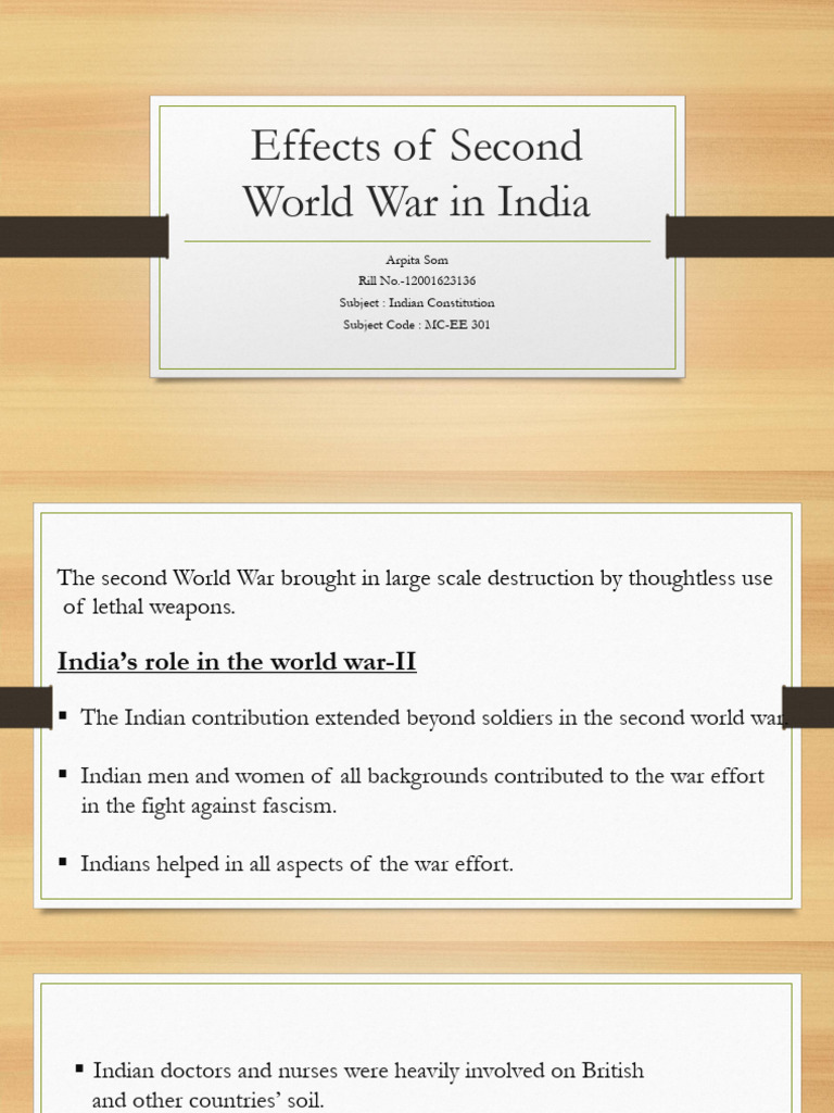 Impact of WWII on India’s Independence | PDF