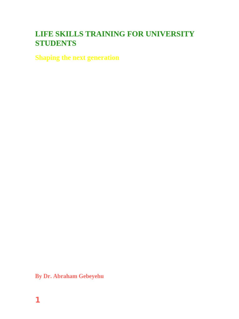 Life Skills Training for University Students | PDF | Learning | Cognition