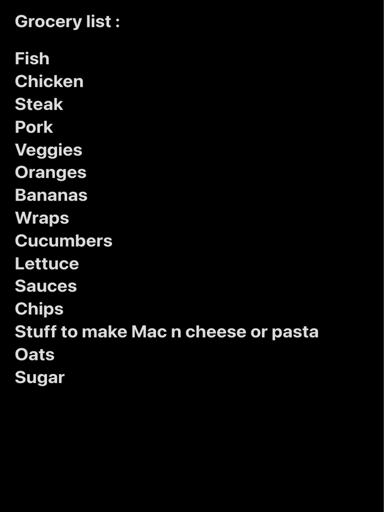 Grocery List | PDF