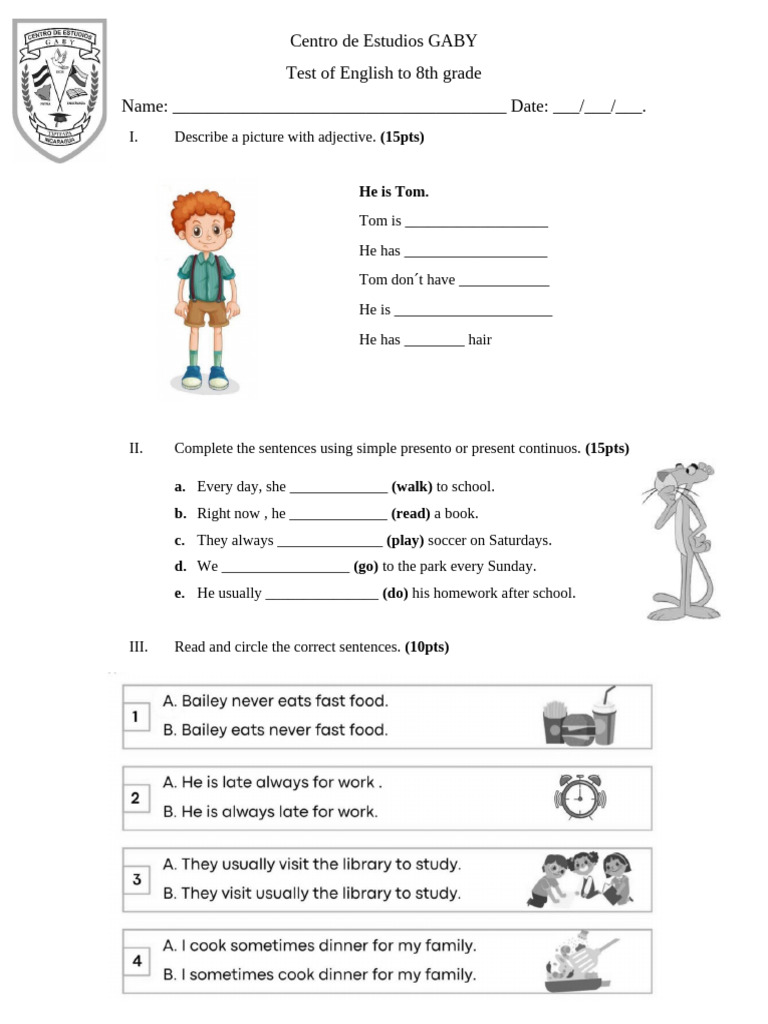 Ingles 8vo Grado | PDF