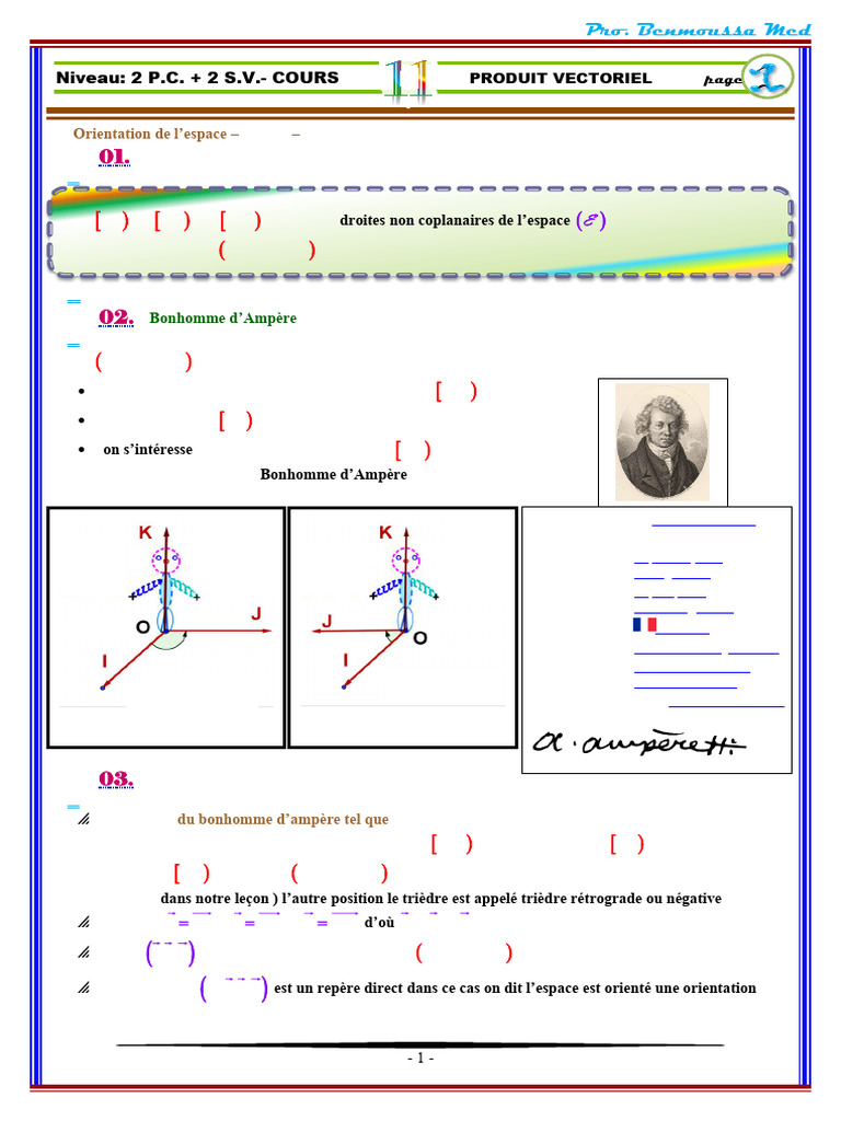 Cours sur le produit vectoriel | PDF | Droite (mathématiques) | Base ...