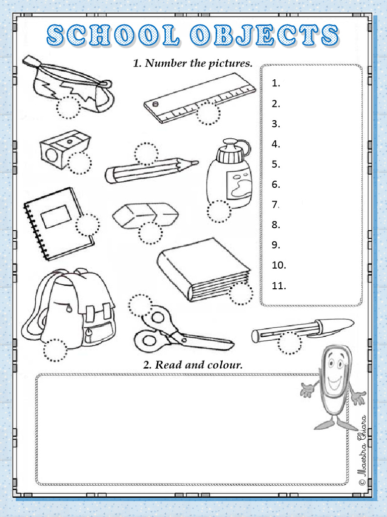 School - Objects - 2 (1) Carola 6 Copias Negros | PDF