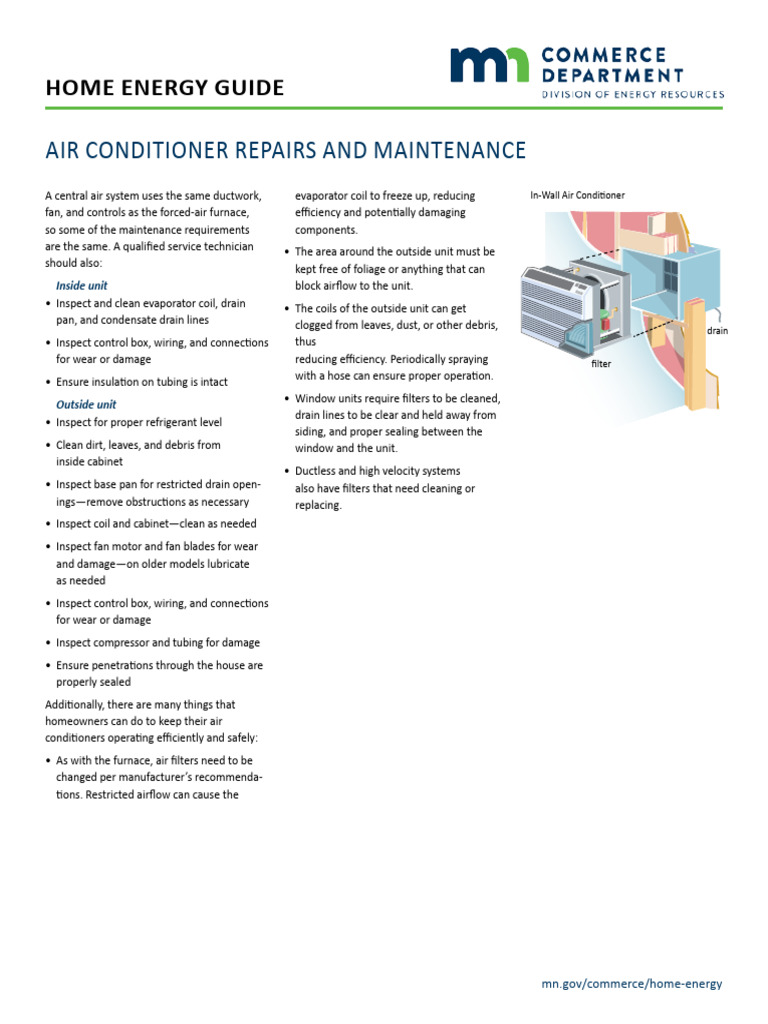 Air Conditioner Maintenance Guide | PDF | Air Conditioning | Building ...