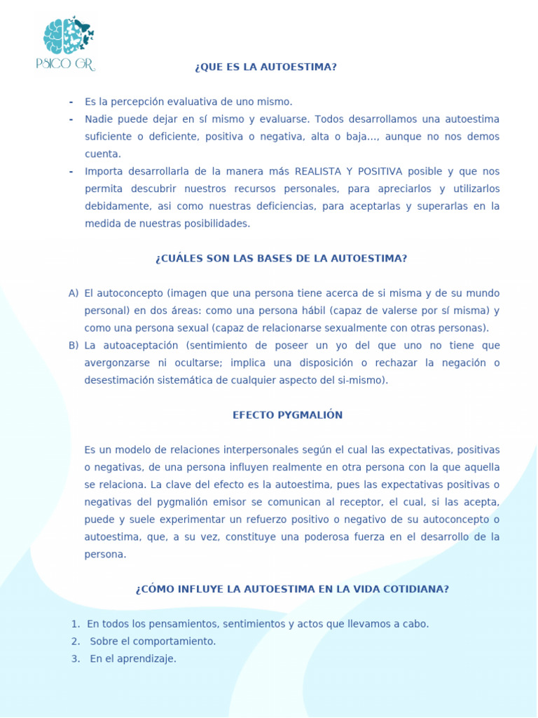 Claves para Mejorar la Autoestima | PDF | Autoestima | Sicología