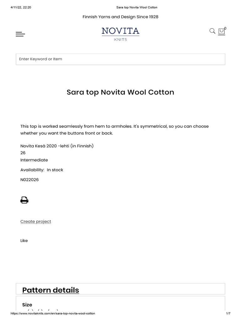 Sara Top Knitting Pattern Guide | PDF | Gauge (Knitting) | Knitting