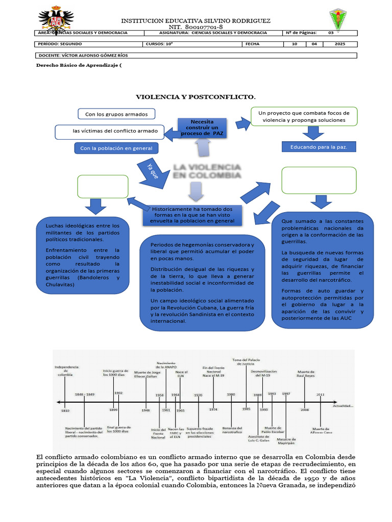 Violencia y Postconflicto en Colombia | PDF | Colombia | Gobierno