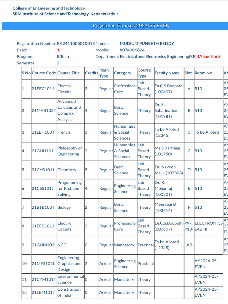 Course Confirmation 2023-24 | PDF | Science | Physical Sciences