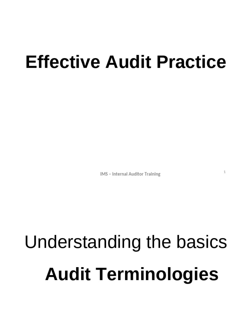 Internal Auditor Training Overview | PDF | Audit | Internal Audit