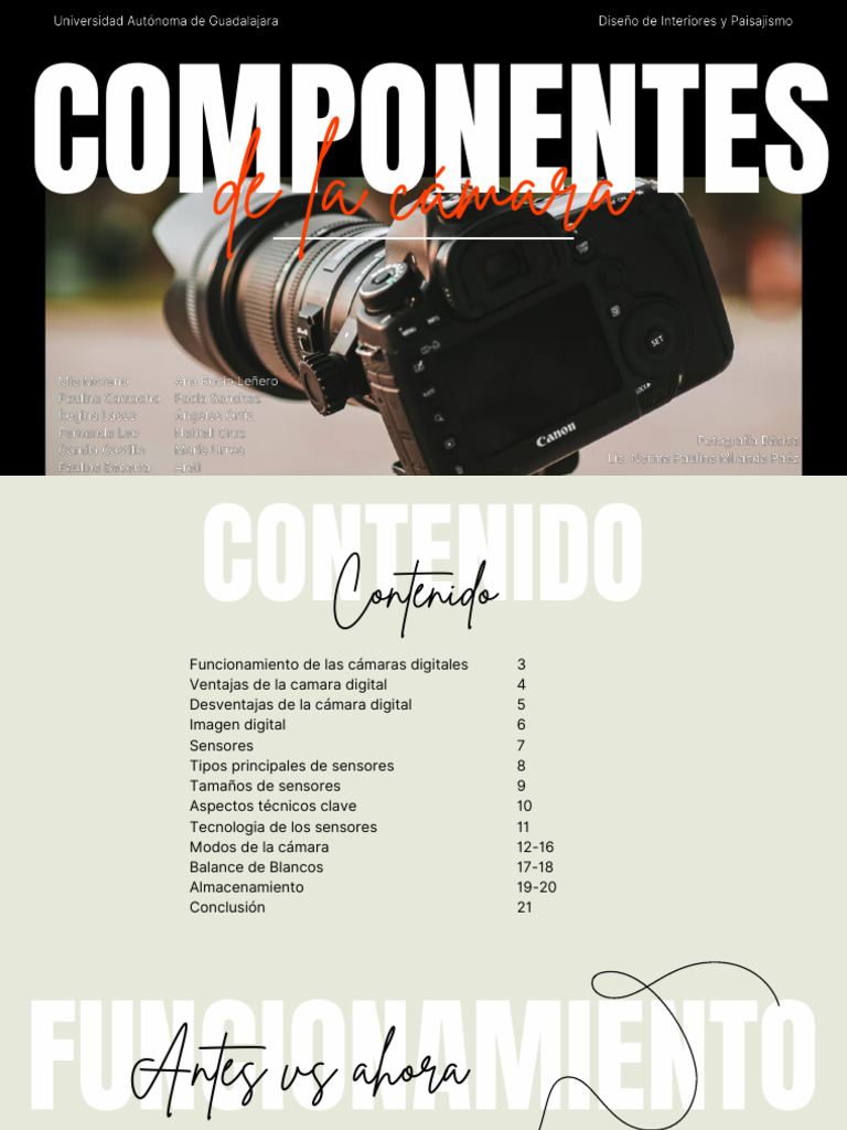 Componentes de la Cámara Digital | PDF | Cámara digital | Cámara