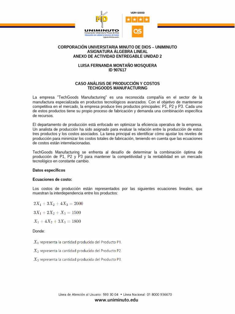Análisis de Costos en TechGoods Manufacturing | PDF