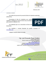 Comunicado Academias Afiliadas 2012 Al 08 de Marzo, 2012