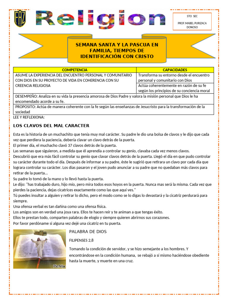 Reflexiones sobre la Semana Santa y la Fe | PDF | Pascua de ...