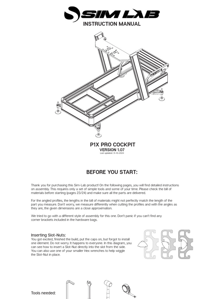 P1X Pro Cockpit Assembly Manual | PDF | Chess Openings | Chess Theory